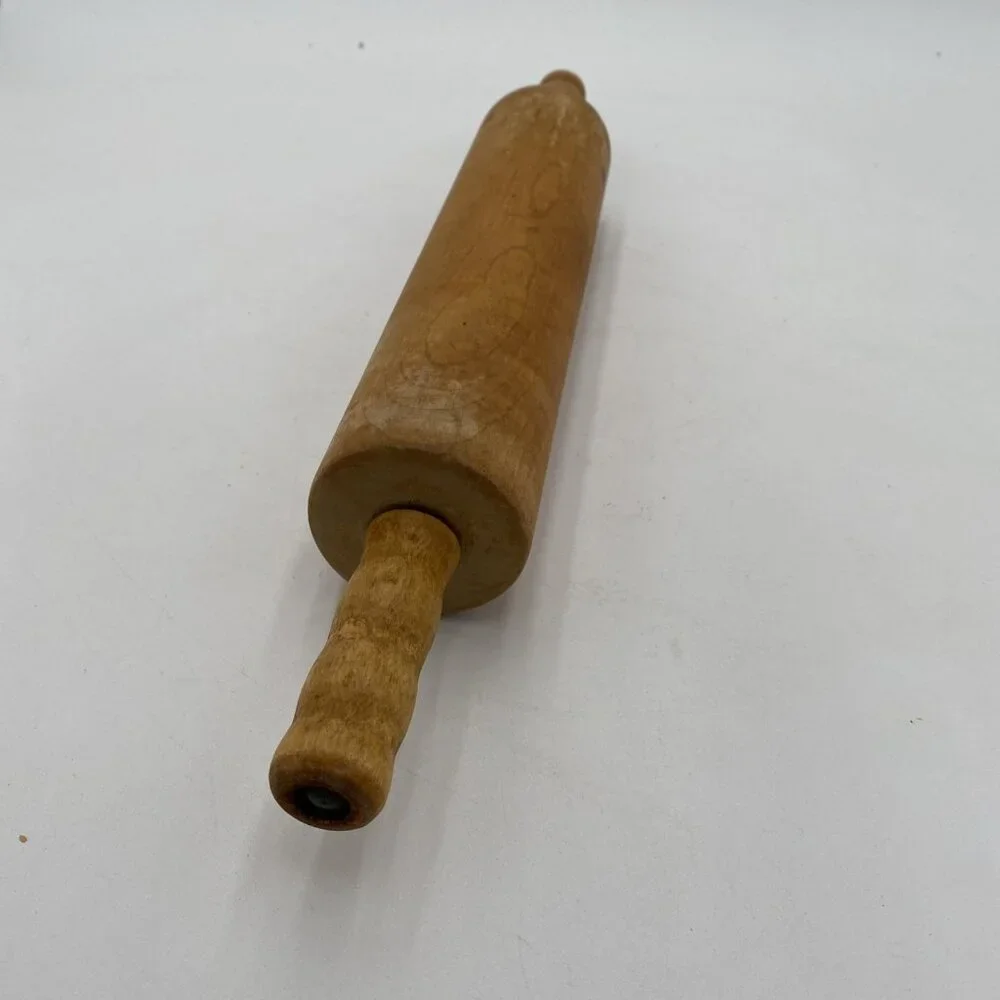 Vintage Wood Rolling Pin Handles Farmhouse Country Primative Wooden 16
